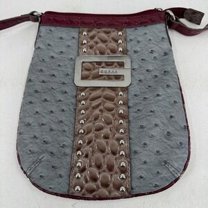 Guess Mini Tate Crossbody Purse WOMENS Ruby Multicolor Zip Close Logo